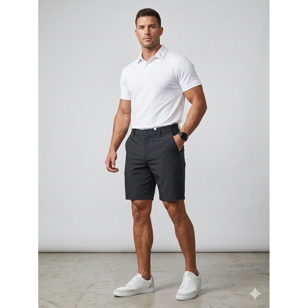 Panama Jack‎ Mens Performance Golf Shorts Size 34 Charcoal Grey Flat Front